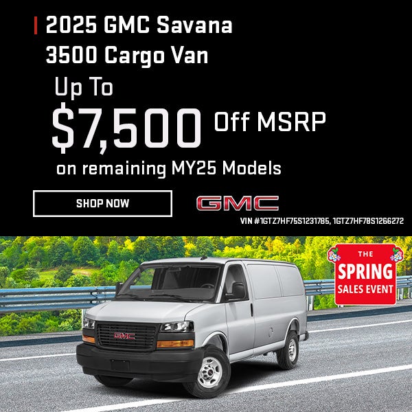 2025 GMC Savana Cargo Work Van Up to $7,500 Off MSRP On Rema
