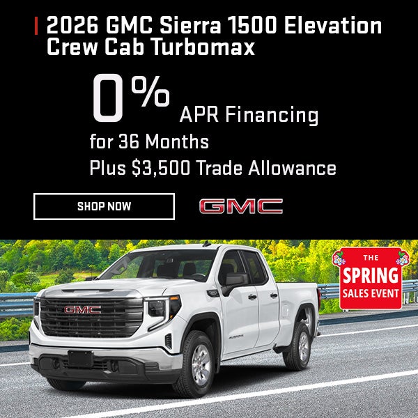 2026 GMC Sierra 1500 Elevation Crew Cab Turbomax 0% APR Fin.