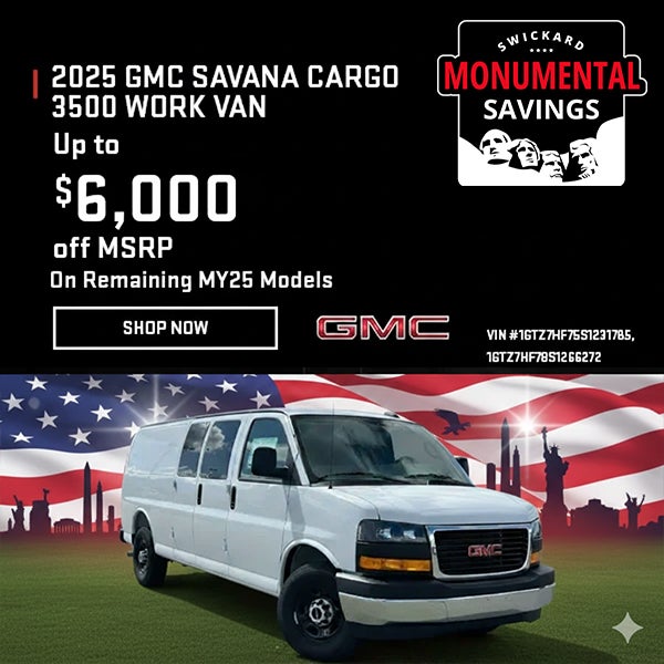 2025 GMC SAVANA CARGO 3500 WORK VAN Up to $6,000 Off MSRP On